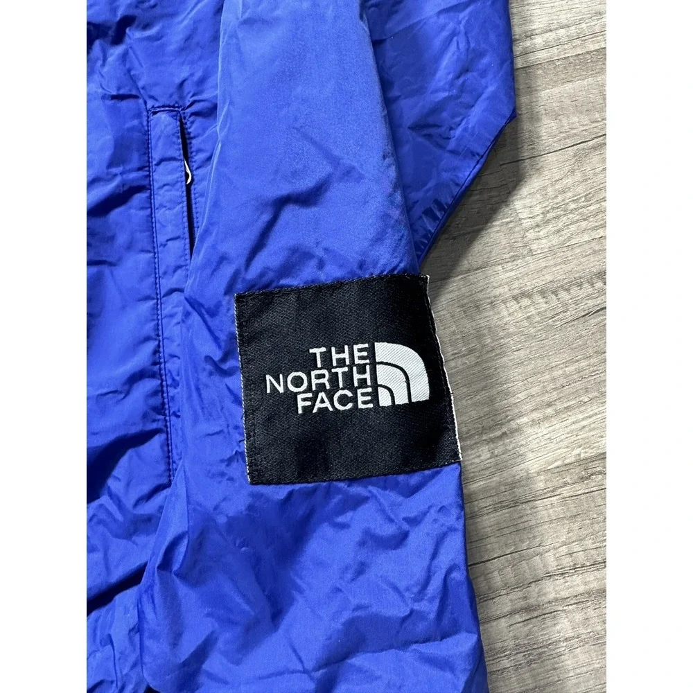 VTG North Face Mens Blue Black Full Zip Windbreaker Jacket Size Large‎